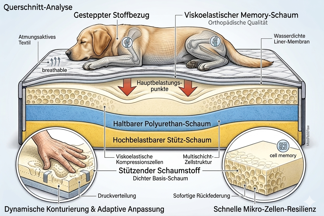 Orthopädisches Hundebett Paula PLUS von Mon Petit Paw