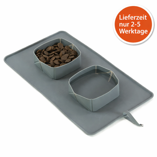 Faltbarer Silikon-Doppelnapf 45x26cm – platzsparend für Reisen
