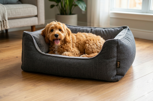 Orthopädisches Hundebett Louis PLUS – Memory Foam & extra hoher Rand
